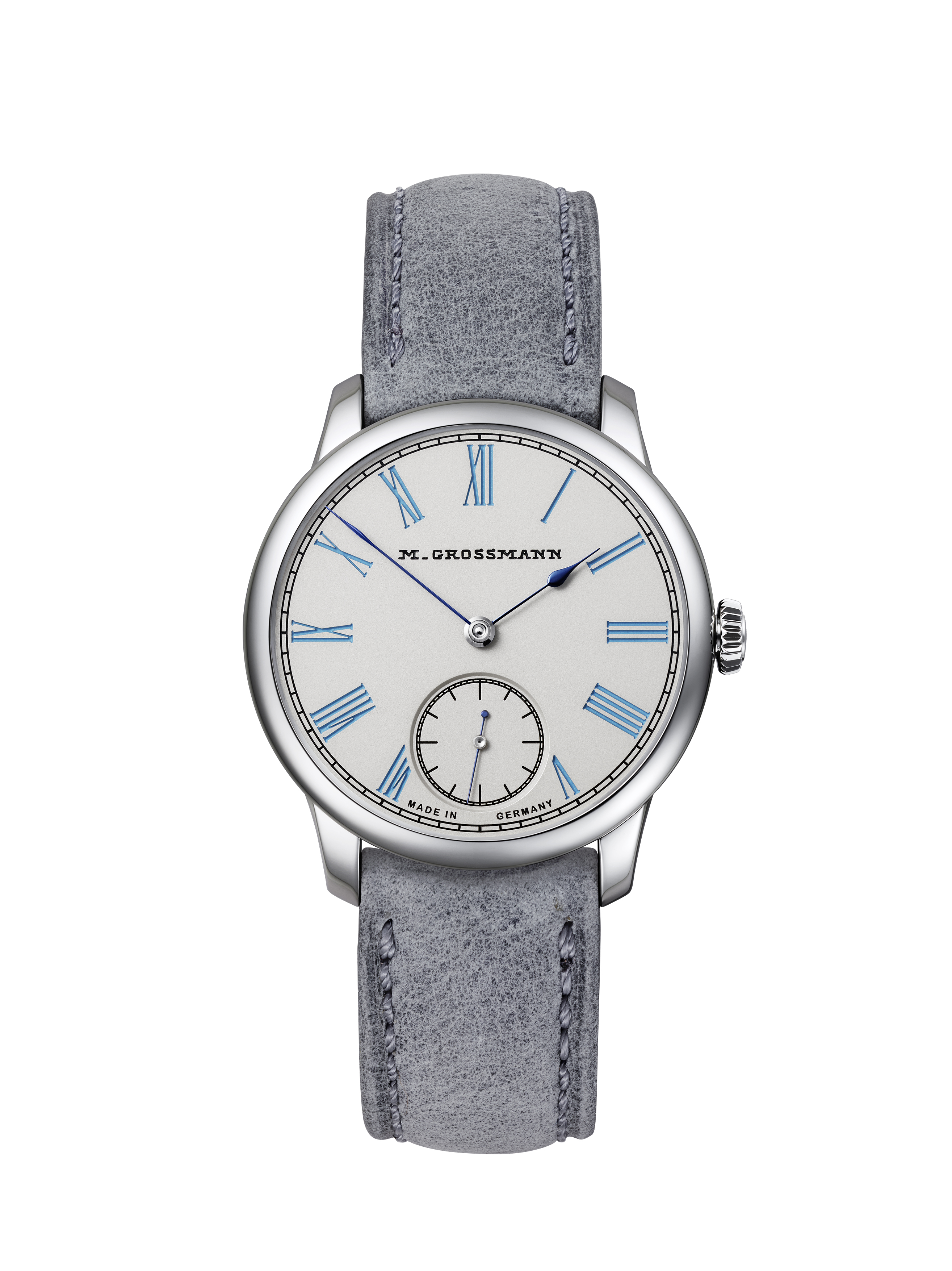 Moritz Grossmann Tefnut 36 Silver-Plated by Friction Turquoise Blue